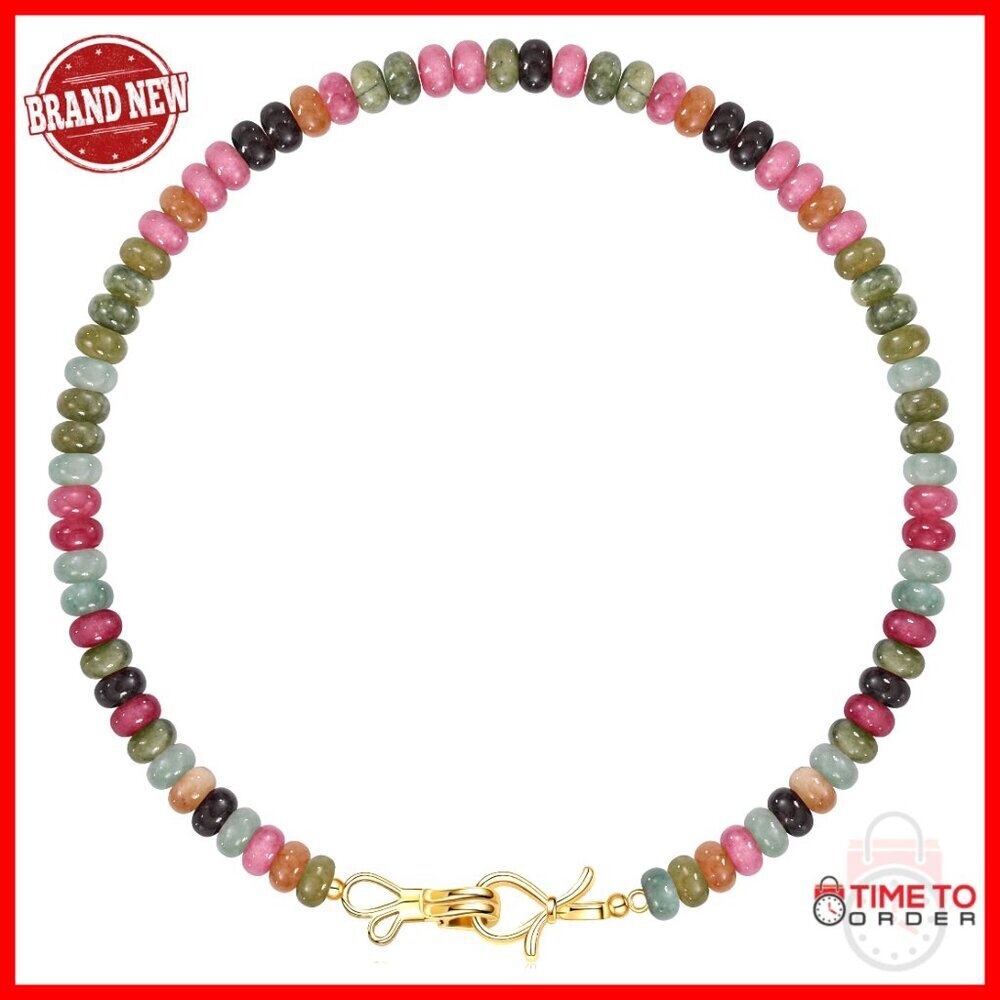 15.75" Stainless Steel Bead Choker Necklace with Lobster Clasp